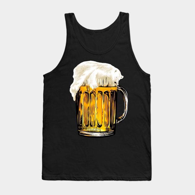 Bear on Beer Tank Top by kookylove